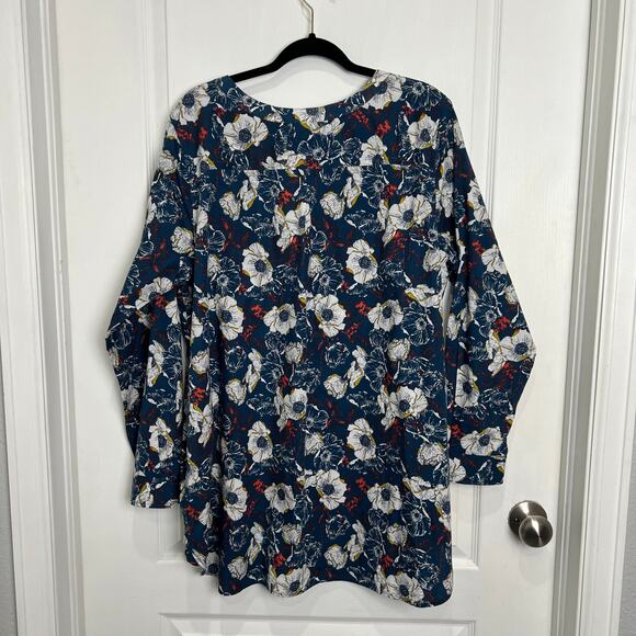 Duluth Trading Co. Women's Wrinklefighter Tunic Long Sleeve Floral Women's XXL - Picture 7 of 7